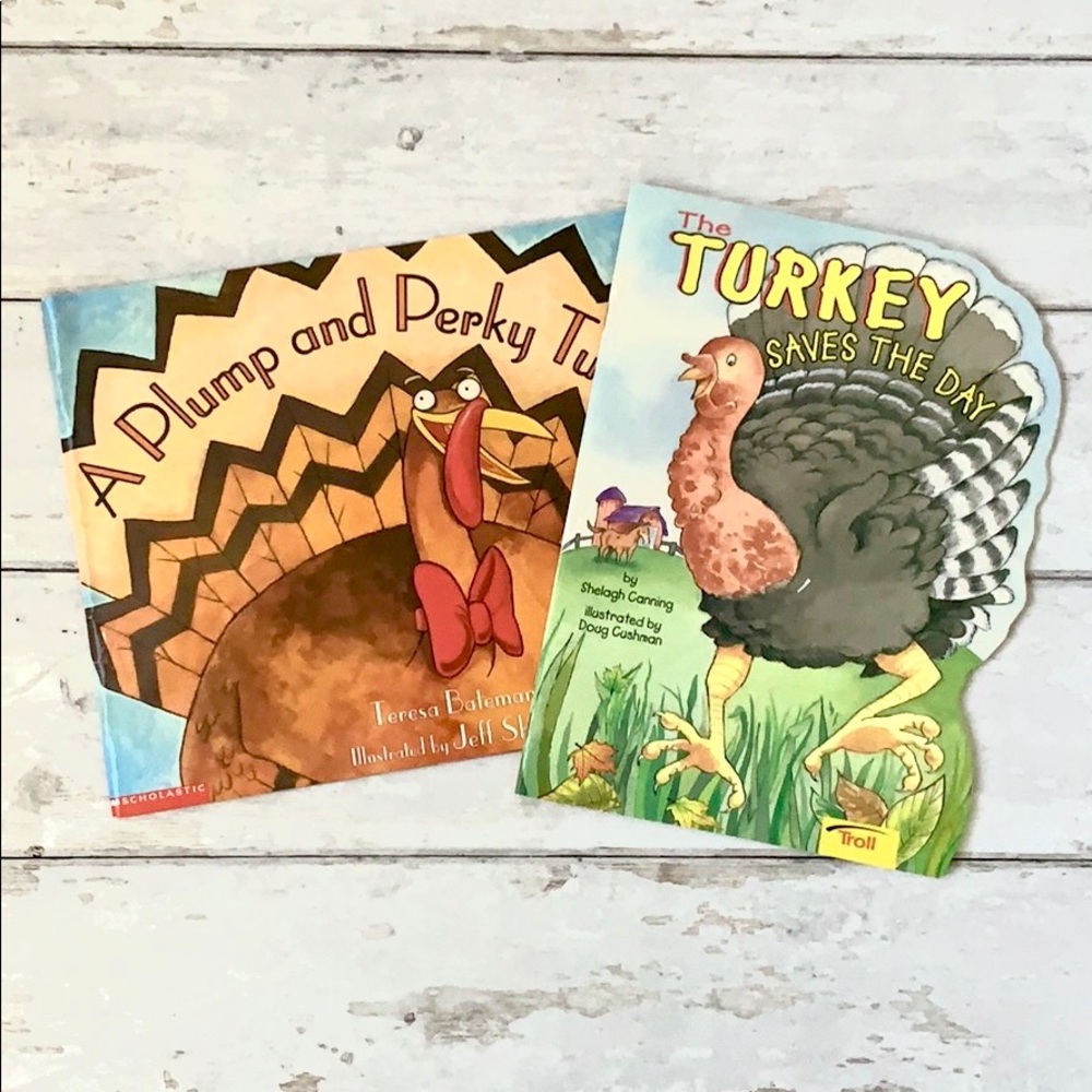 Children’s Thanksgiving Fall Turkey Books Set of 2 Scholastic Kids Autumn NEW